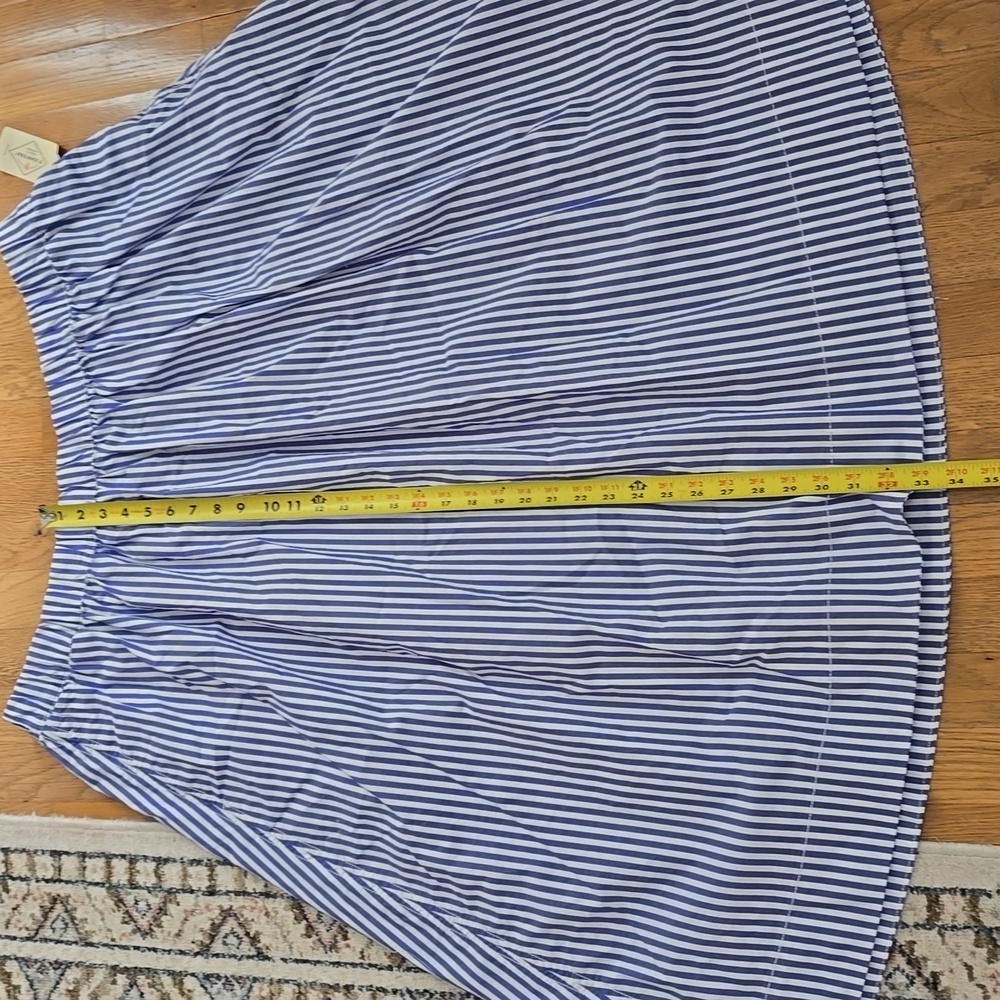 St. John's Bay Blue and White Striped Midi Skirt - Picture 11 of 13